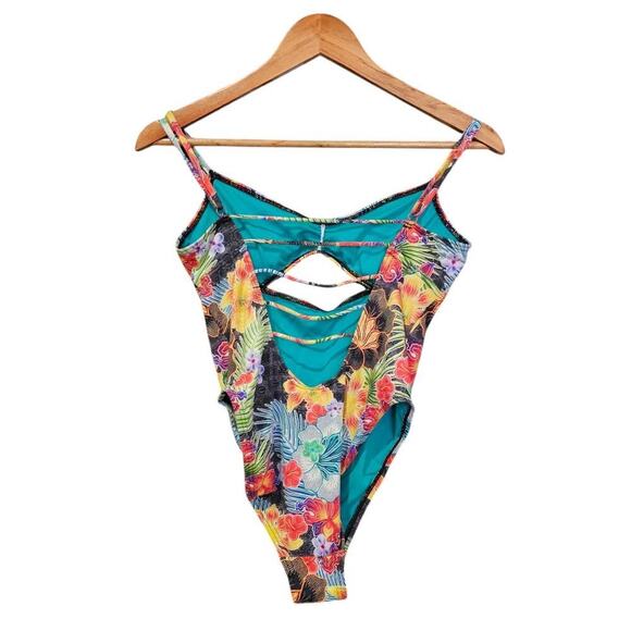 The Bikini Lab Cutout Floral One Piece Swimsuit Size L - Picture 2 of 5